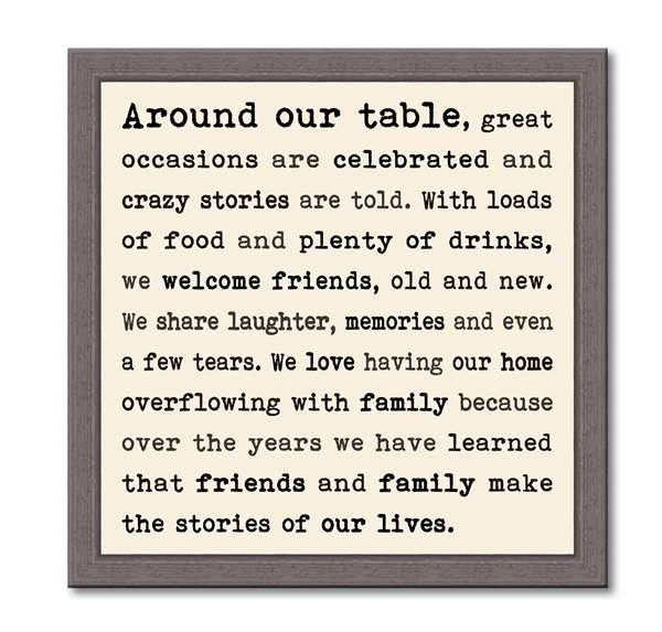 60381 AROUND THE TABLE - FRAMED TYPOLOGY 12X12