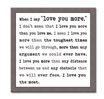 60383 WHEN I SAY I LOVE YOU - FRAMED TYPOLOGY 12X12