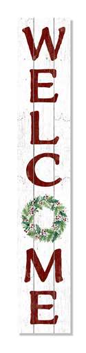 60865 WELCOME - WREATH CHRISTMAS - PORCH BOARDS 46.5X8