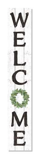 60937 WELCOME - GREEN WREATH PORCH BOARDS 46.5X8