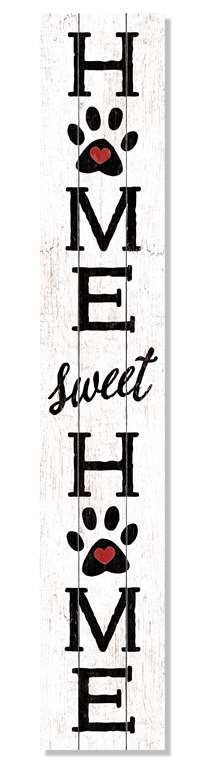 60969 HOME SWEET HOME PAWPRINTS - PORCH BOARD 8X46.5