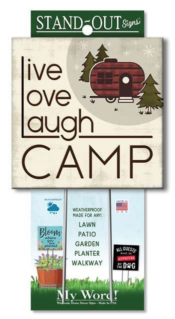 61351 LIVE LOVE LAUGH CAMP STAND OUT SQUARES 8X8