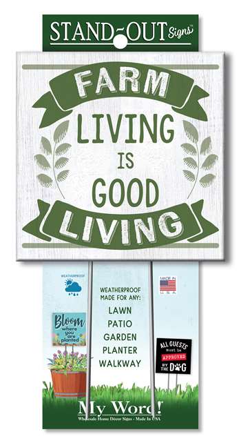 61366 FARM LIVING IS GOOD LIVING STAND-OUTS SQUARE 8X8
