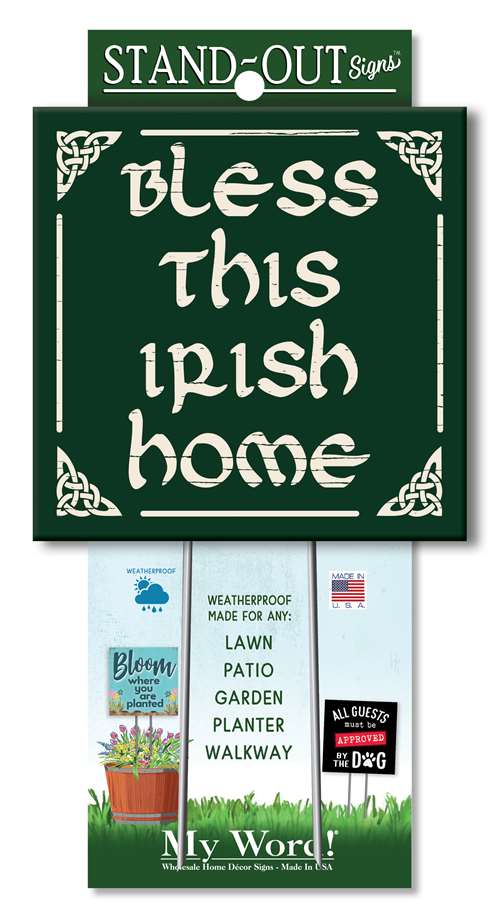 61378 BLESS THIS IRISH HOME STAND-OUTS SQUARE 8X8