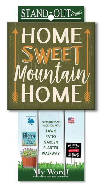 61380 HOME SWEET MOUNTAIN HOME STAND-OUTS SQUARE 8X8