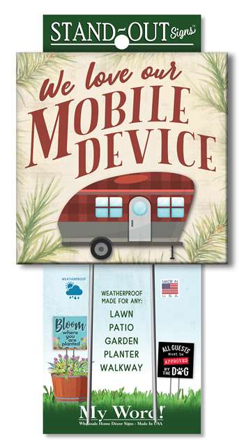 61403 WE LOVE OUR MOBILE DEVICES STAND-OUTS SQUARE 8X8