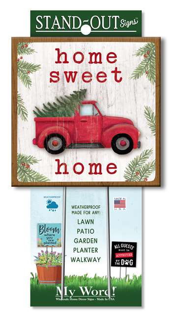 61413 HOME SWEET HOME CHRISTMAS TRUCK STAND-OUT SQUARE 8X8