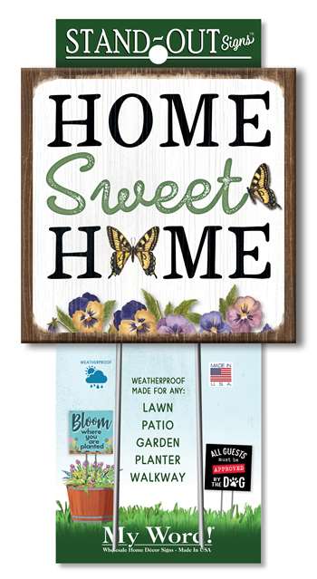 61435 HOME SWEET HOME BUTTERFLIES PANSIES STAND-OUTS SQUARE 8X8
