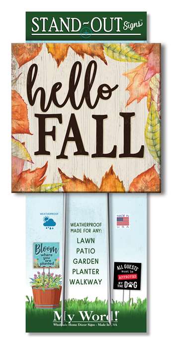 61454 HELLO FALL - LEAVES - STAND-OUT SQUARE 8X8