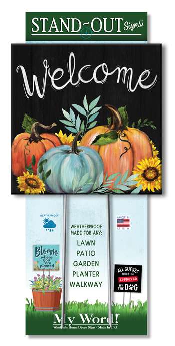 61455 WELCOME - MULTICOLOR PUMPKINS - STAND-OUT SQUARE 8X8