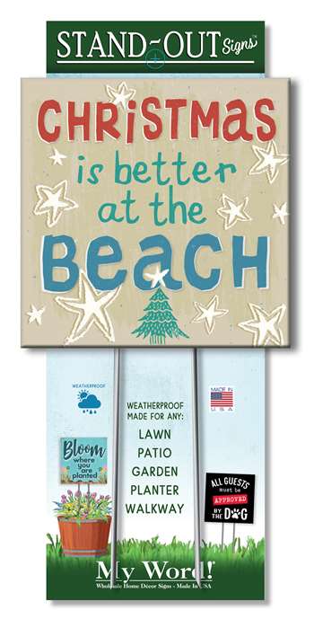 61473 CHRISTMAS IS BETTER AT THE BEACH - STAND-OUT SQUARE 8X8