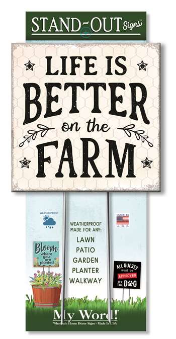 61485 LIFE IS BETTER ON THE FARM - STAND-OUTS SQUARE 8x8