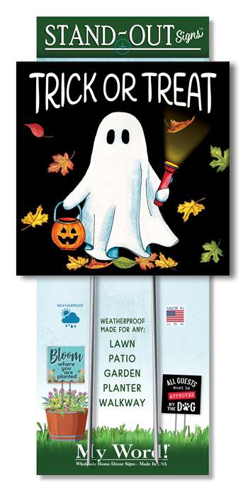 61495 TRICK OR TREAT SHEET GHOST - STAND-OUT SQUARE 8X8