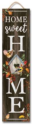 61610 HOME SWEET HOME W/ BIRDHOUSE AND FALL LEAVES - STAND-OUT TAL