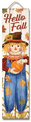 61611 HELLO FALL W/ SCARECROW - STAND-OUT TALL 6X24