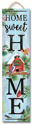 61613 HOME SWEET HOME BIRDHOUSE W/ HOLLY - STAND-OUT TALL 6X24