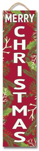 61681 MERRY CHRISTMAS W/ GREENERY & BIRCH - STAND-OUT TALL 6X24