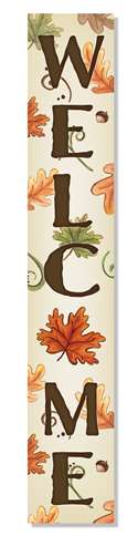 61706 WELCOME - LEAVES & ACORNS PORCH BOARD 46.5X8