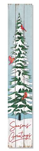 61729 SEASONS GREETING W/TREE AND CARDINALS - PORCH BOARDS 8X46.5