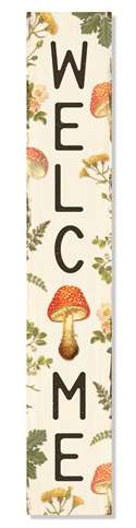 61761 WELCOME W/ RED MUSHROOMS- PORCH BOARDS 8X46.5