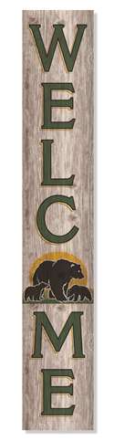 61764 WELCOME WITH BLACK BEAR 2 CUBS- PORCH BOARD 8X46.5