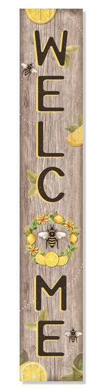61773 WELCOME WITH BEE AND WREATH- PORCH BOARDS 8X46.5