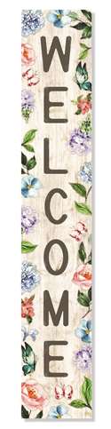 61783 WELCOME WITH FLORAL AND BUTTERFLIES 22- PORCH BOARDS 8X46.5
