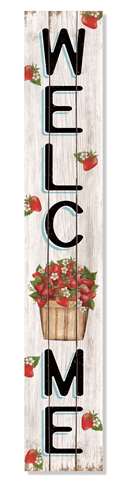 61784 WELCOME STRAWBERRIES IN BASKET- PORCH BOARDS 8X46.5