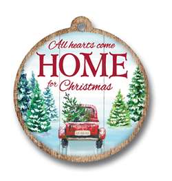 62041 ALL HEARTS COME HOME FOR CHRISTMAS - ORNAMENTS ROUND 4"