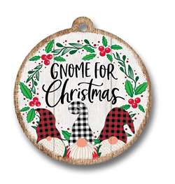 62045 GNOME FOR CHRISTMAS - ORNAMENTS ROUND 4"