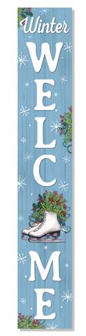 62722 WINTER WELCOME - SKATE ON BLUE - PORCH BOARDS 8X46.5