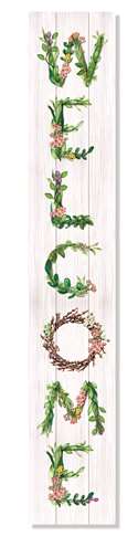 62755 WELCOME W/ FLORAL LETTERS - PORCH BOARDS 46.5X8