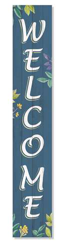 62757 WELCOME BLUE W/ LEAVES - PORCH BOARDS 46.5X8