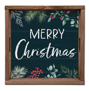 65510 MERRY CHRISTMAS - SERVING TRAY 16X16