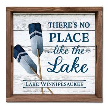 65532 NAME DROP THERE'S NO PLACE LIKE THE LAKE - SERVING TRAY 16X1