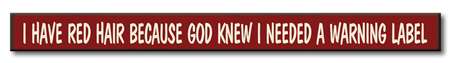 71049 I HAVE RED HAIR BECAUSE GOD KNEW - SKINNIES 1.5X16