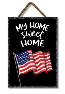 72949 MY HOME SWEET HOME W/ FLAG - SLATE IMPRESSIONS 8x11.25