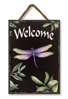 73264 DRAGONFLY WELCOME - SLATE IMPRESSIONS 8x11.25