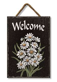 73267 WHITE DAISIES WELCOME - SLATE IMPRESSIONS 8x11.25
