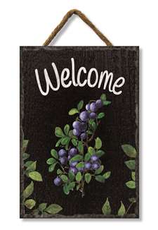 73269 BLUEBERRIES WELCOME - SLATE IMPRESSIONS 8x11.25