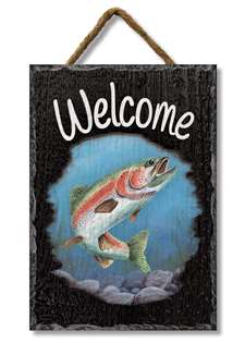 73288 TROUT WELCOME - SLATE IMPRESSIONS 8X11.25