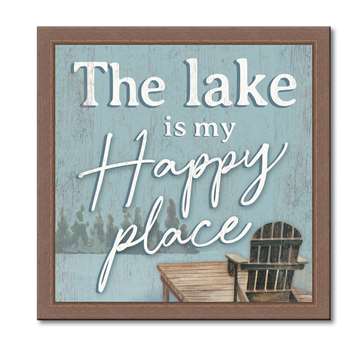 74645 THE LAKE IS MY HAPPY PLACE - 12X12 FRAMED