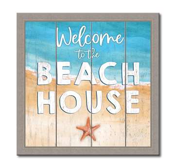 76089 WELCOME TO THE BEACH HOUSE - 12X12 FRAMED