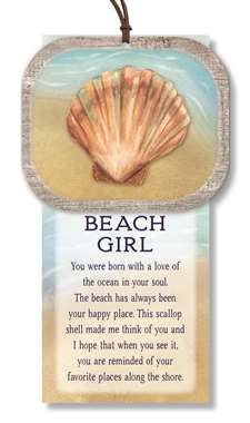 BEACH GIRL - SCALLOP SHELL NATURALLY INSPIRED W/ CARD