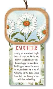 76373 DAUGHTER - WHITE DAISY NATURALLY INSPIRED W/ CARD