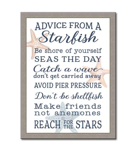 76496 ADVICE FROM A STARFISH - 12X16 FRAMED