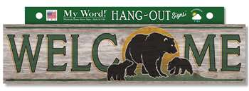 77465 WELCOME WITH BLACK BEAR AND CUBS-HANG OUTS 24X6