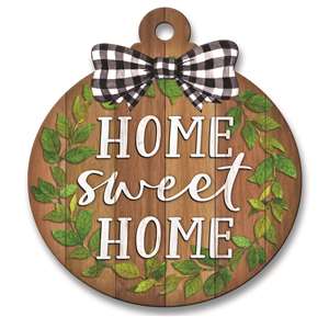 77704 HOME SWEET HOME W/ GREEN LEAVES - ADOORNAMENTS
