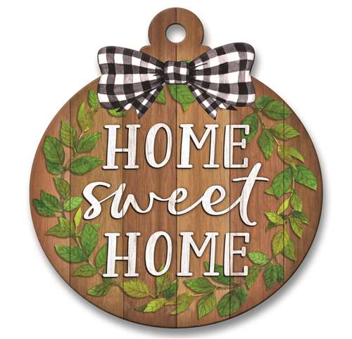 77704 HOME SWEET HOME W/ GREEN LEAVES - ADOORNAMENTS