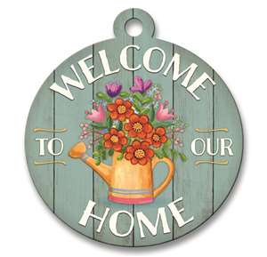77738 WELCOME TO OUR HOME W/ WATERING CAN - ADOORNAMENTS
